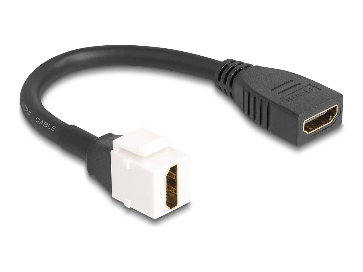 Delock - HDMI-Kabel - HDMI weiblich zu HDMI weiblich Keystone - 20 cm - Schwarz / Weiß - unterstützt 8K 60 Hz (7680 x 43