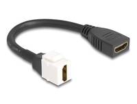 Delock - HDMI-Kabel - HDMI weiblich zu HDMI weiblich Keystone - 20 cm - Schwarz / Weiß - unterstützt 8K 60 Hz (7680 x 43