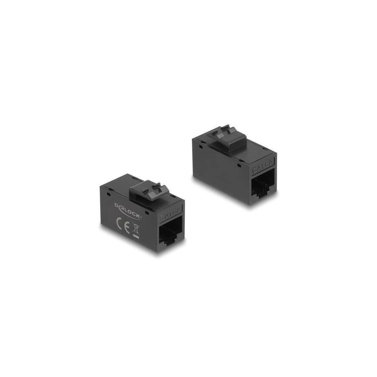 90638 - Keystone Modul RJ45 Buchse zu RJ45 Buchse Cat.6A UTP schwarz