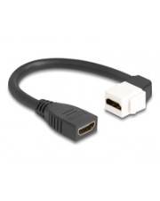 Delock Keystone Modul Kabel HDMI Buchse zu 90° gewinkelt 8K 60 Hz 20 cm 0,2 m