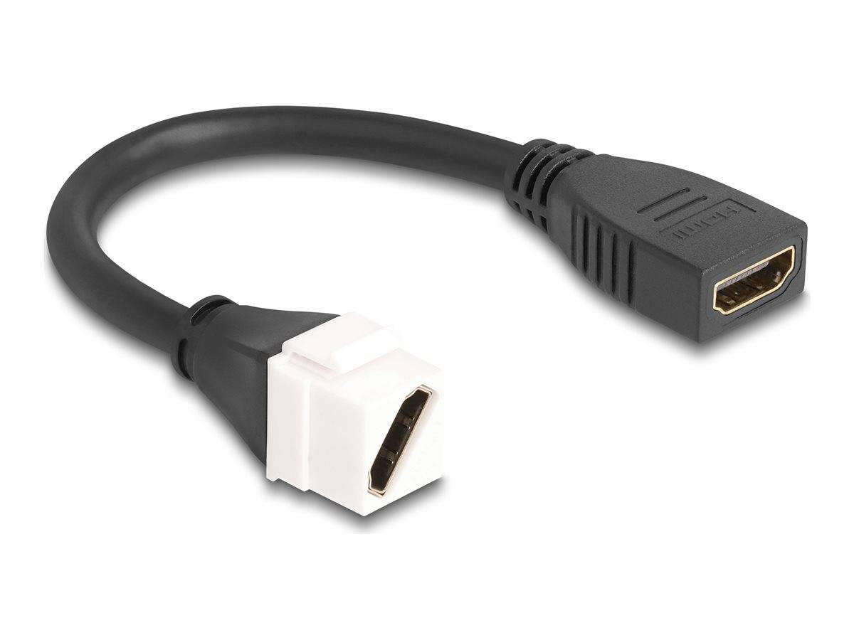 Delock - HDMI-Kabel - HDMI weiblich zu HDMI weiblich Keystone - 20 cm - Schwarz - unterstützt 8K 60 Hz (7680 x 4320)