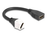 Delock - HDMI-Kabel - HDMI weiblich zu HDMI weiblich Keystone - 20 cm - Schwarz - unterstützt 8K 60 Hz (7680 x 4320)