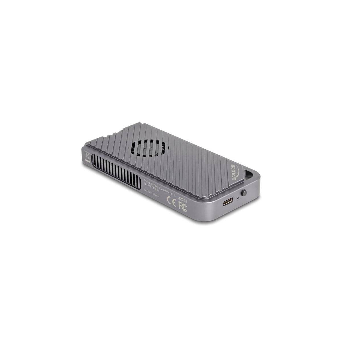42025 - USB 40 Gbps Gehäuse für 1 x M.2 NVMe SSD im Gaming Style mit LED und Lüft