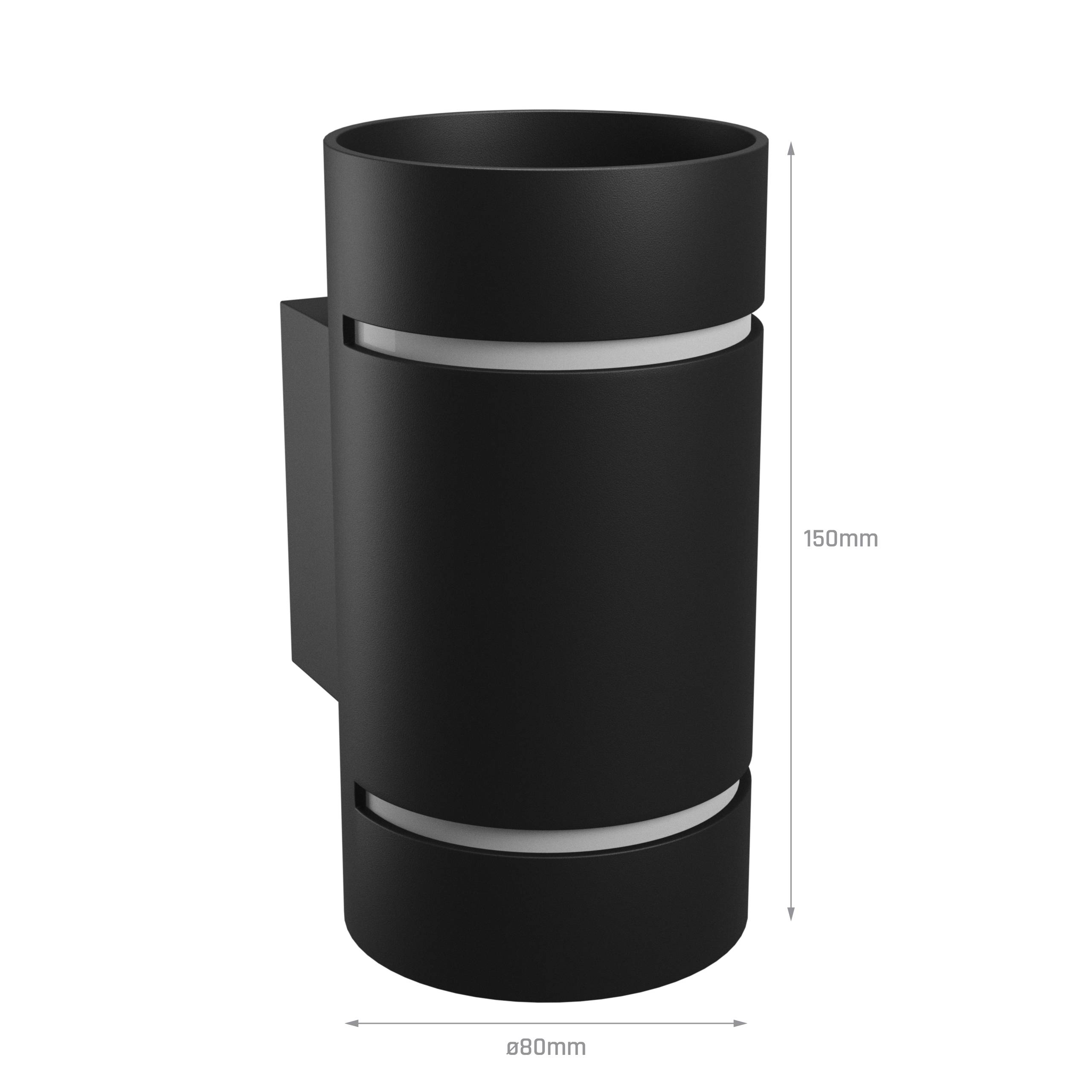 Spectrum LED Wandleuchte SQUALLA LUMO G9 IP20 Innenleuchte rund schwarz Up & Down max. 6W