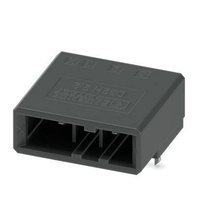 Ein rechteckiger schwarzer elektronischer Baustein mit beschrifteten Steckplätzen, der zum Verbinden von Schaltkreisen in elektrischen Geräten verwendet wird.