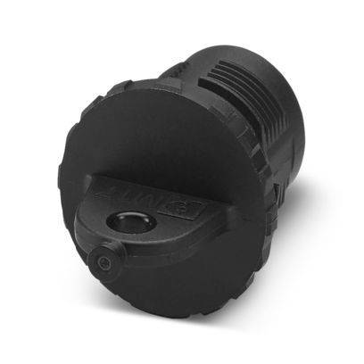 Ein schwarzes zylindrisches Automobil-Sensor-Gehäuse mit gewindeltem Ende zur sicheren Montage, entworfen für die Integration in Fahrzeugsystemen.
