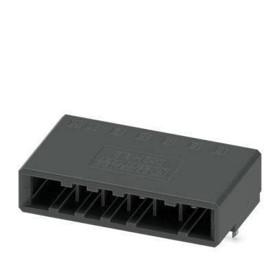 Ein schwarzer Kunststoff-8-Pin-Stecker mit nummerierten Anschlussplätzen für elektronische Verbindungen, konzipiert zur Integration von Geräten in einer Schaltung oder Hardware-Installation.