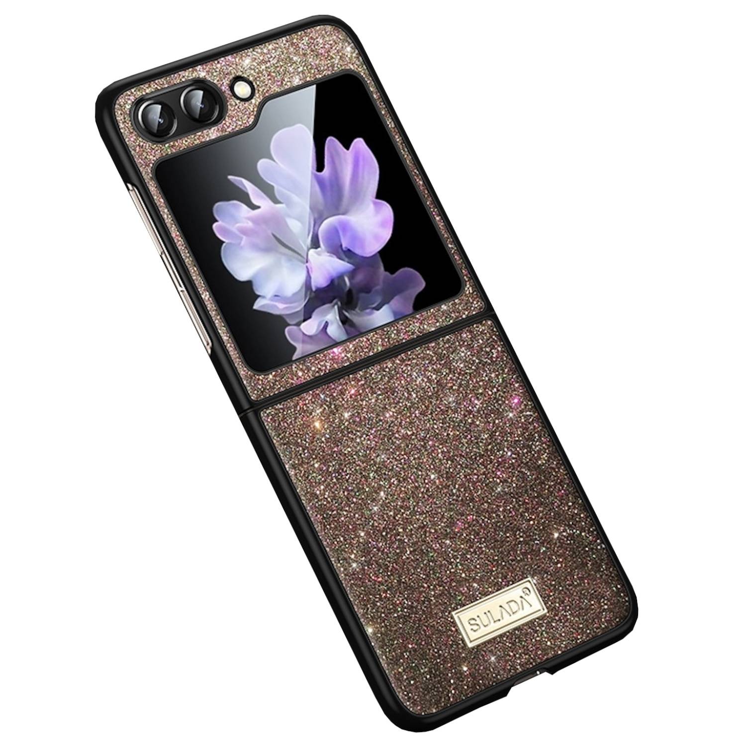 Für Samsung Galaxy Z Flip6 Design TPU / Leder Schutz Hülle Cover Bunt