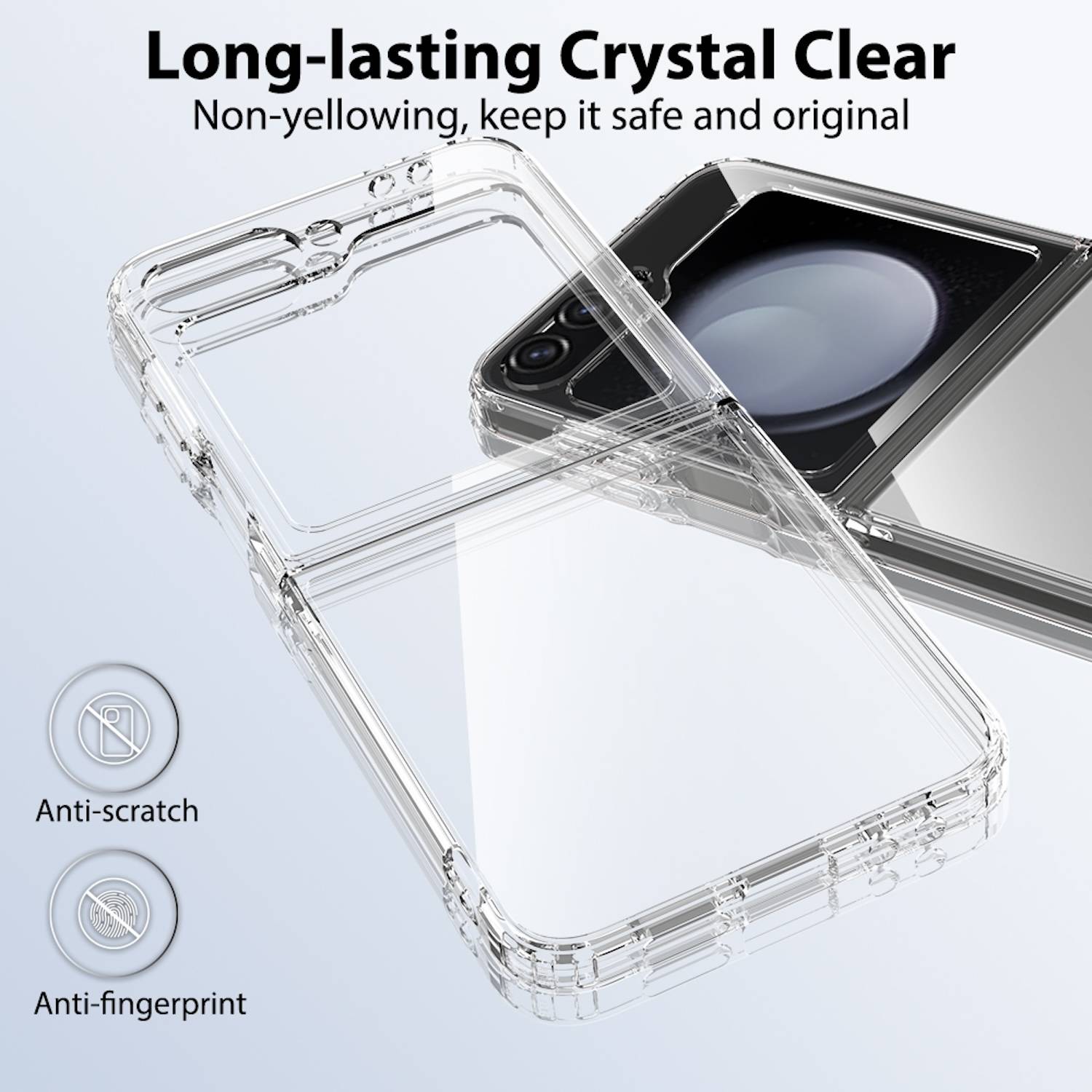 Für Samsung Galaxy Z Flip6 Hybrid Acryl TPU Schutz Hülle Transparent