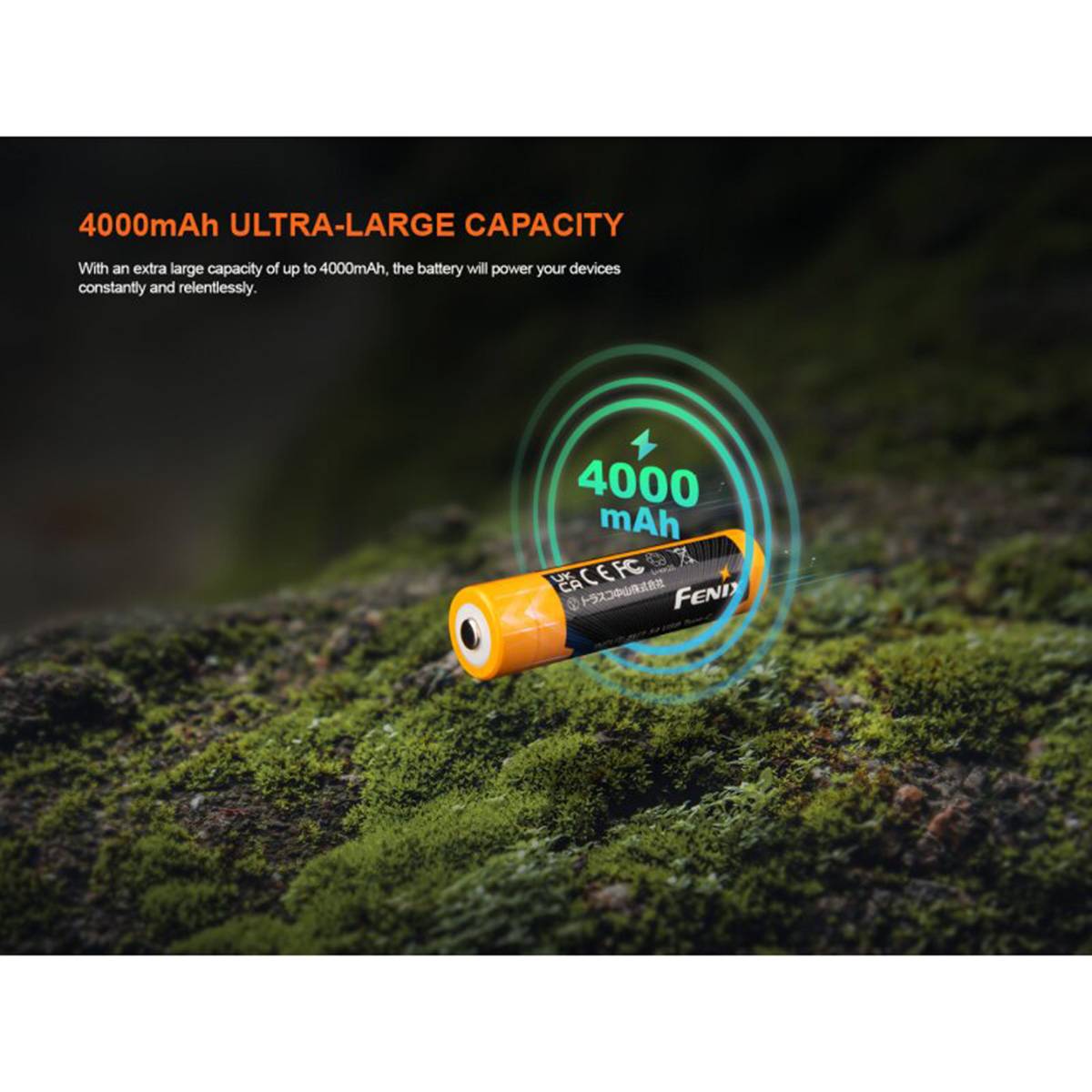 Fenix ARB-L18-4000U | 18650 Lithium-Ionen-Akku 4000mAh mit USB-Anschluss
