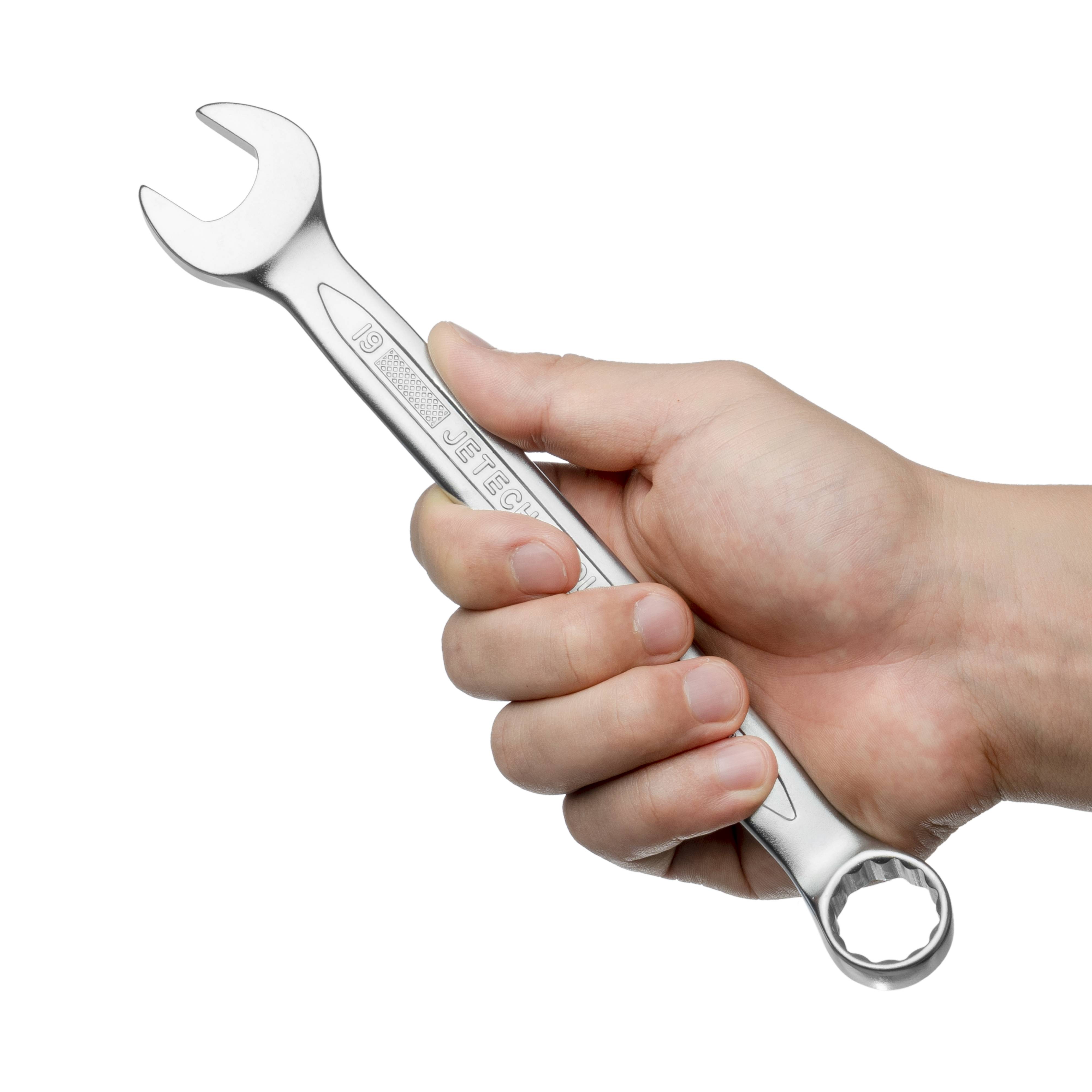 Jetech Ringmaulschlüssel 19mm – Hochfester Schraubenschlüssel aus Cr-V Stahl mit sandgestrahlter Oberfläche