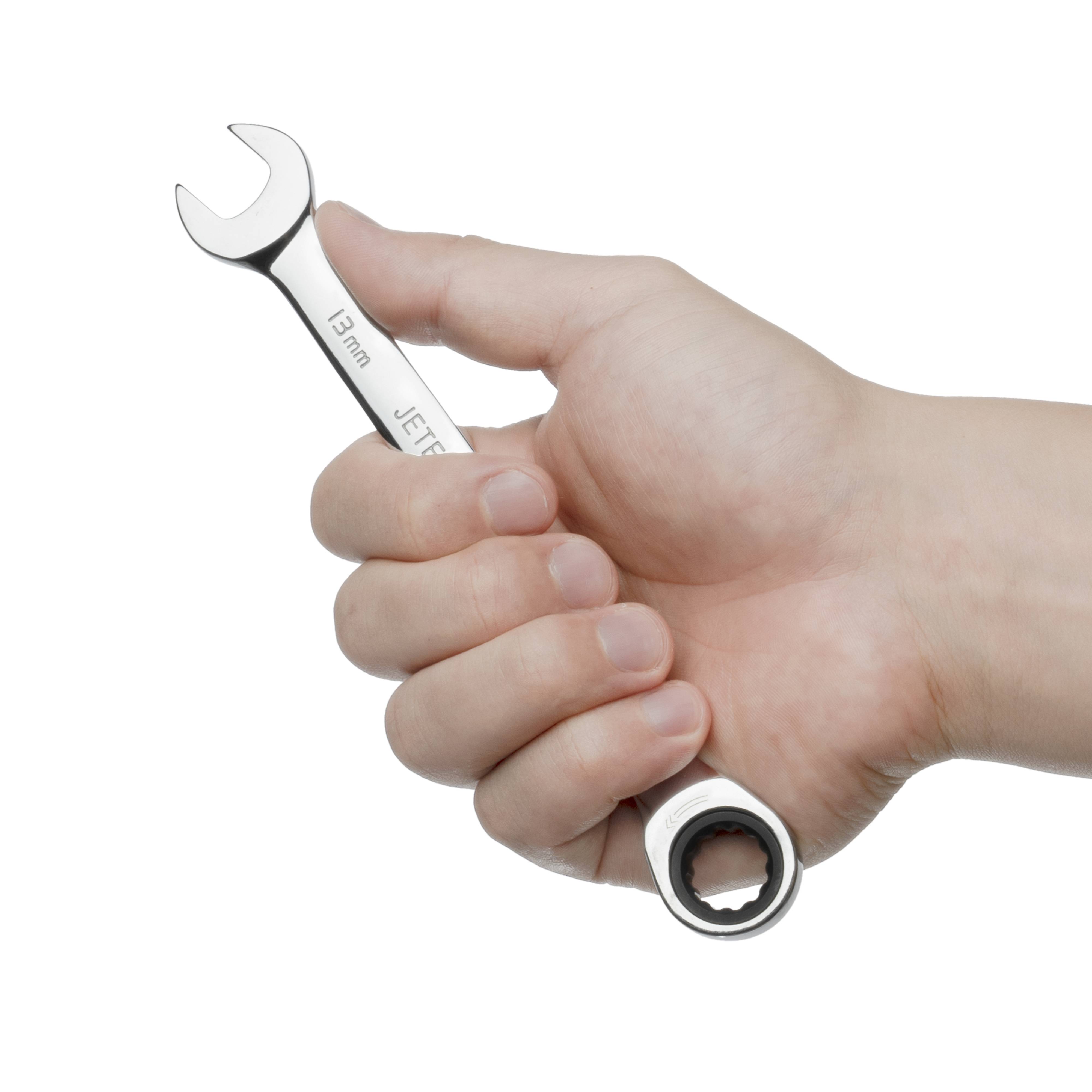 Jetech Ratschen-Maulschlüssel 13 mm – Metrischer Ratschenschlüssel aus CR-V Stahl, 12-Punkt-Design, 72-Zahn-Ratsche