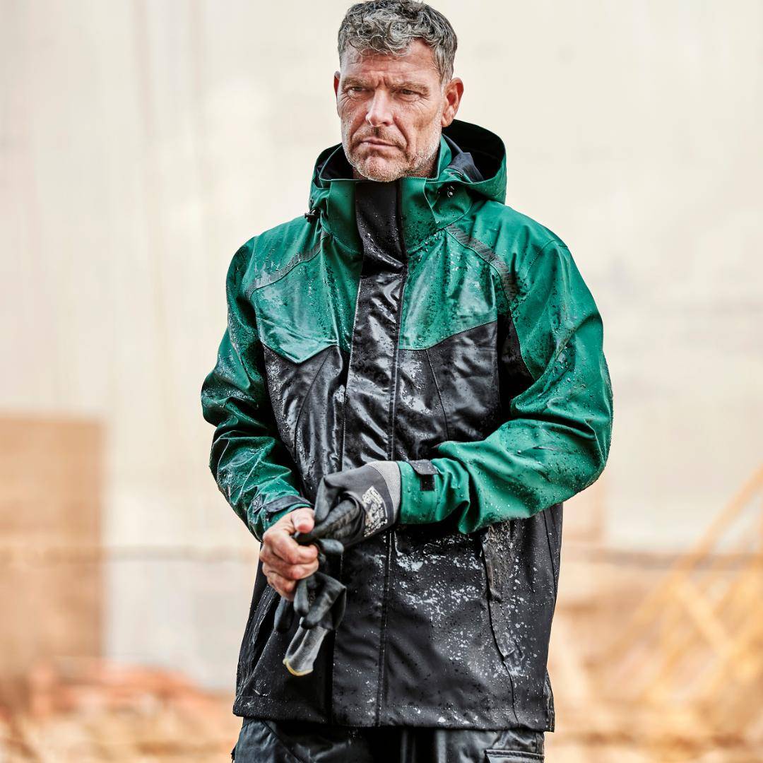 ELKA RAINWEAR 3-Lagen-Jacke mit Stretch 186101 Regenjacke Größe: Grün/Schwarz_XS