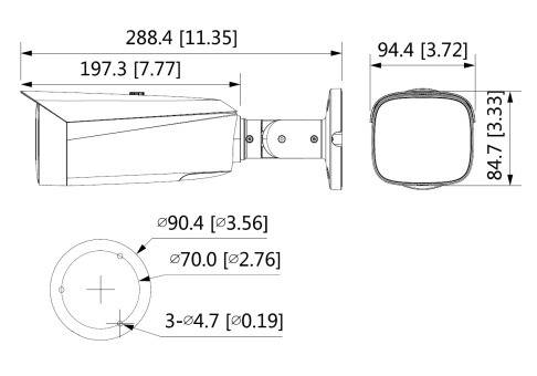 Dahua - IPC-HFW3849T1P-AS-PV-0280B-S5 - IP - Bullet, - 8MP/Full-Color/WizSense/TIOC - 2,8 mm fix Objektiv - H.265//H.26