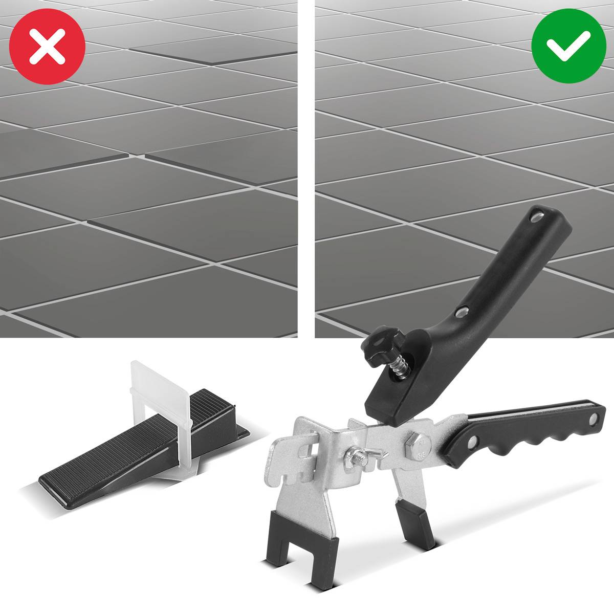 STAHLWERK Fliesen-Nivellier-Set 200 Zuglaschen für 2mm Fugenbreite Verlegesystem