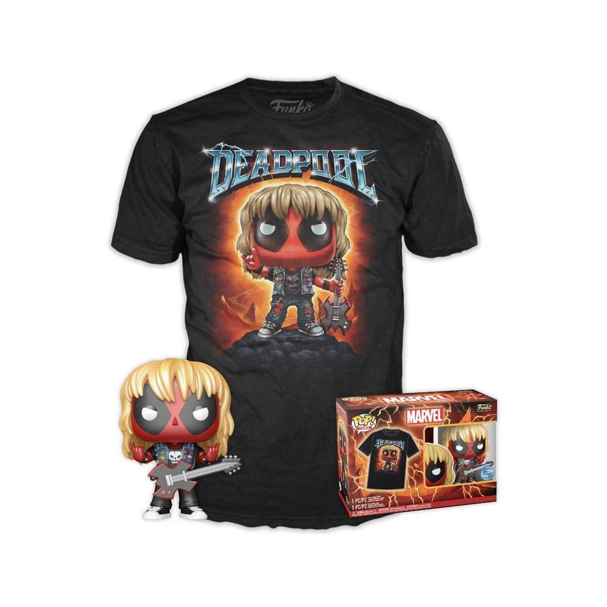 FK75054S - Deadpool POP! Tee Vinyl Figur T-Shirt Set Heavy Metal Größe S