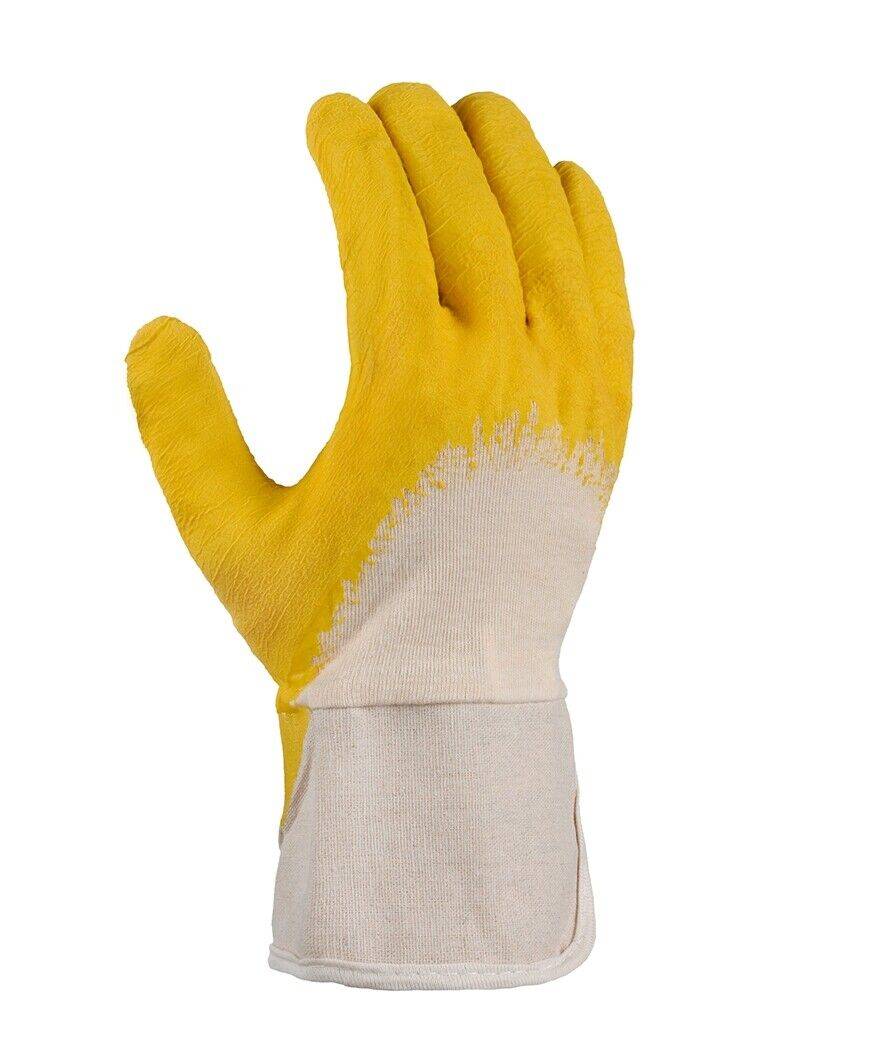 2202 texxor Baumwolle-Strickgewebe 3/4 latex beschichtet gelb 12 Paar Gr 10