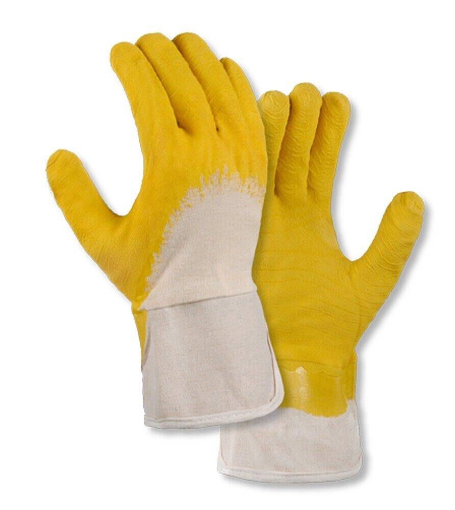 2202 texxor Baumwolle-Strickgewebe 3/4 latex beschichtet gelb 120 Paar Gr 10