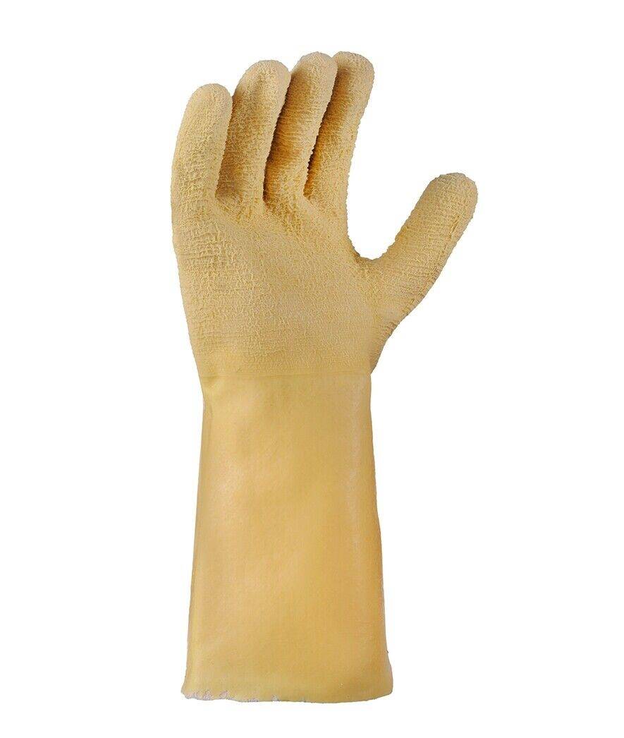 2204 texxor Baumwolle-Strickgewebe latex vollbeschichtet gelb 12 Paar Gr 10