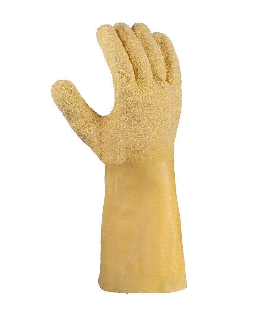 2204 texxor Baumwolle-Strickgewebe latex vollbeschichtet gelb 12 Paar Gr 10