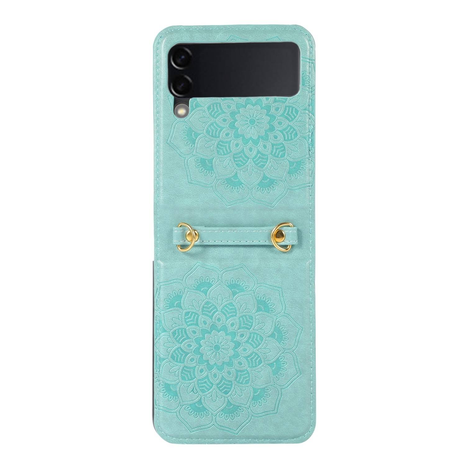 Für Samsung Galaxy Z Flip6 Mandala Design TPU Schutz Hülle Cover Blau