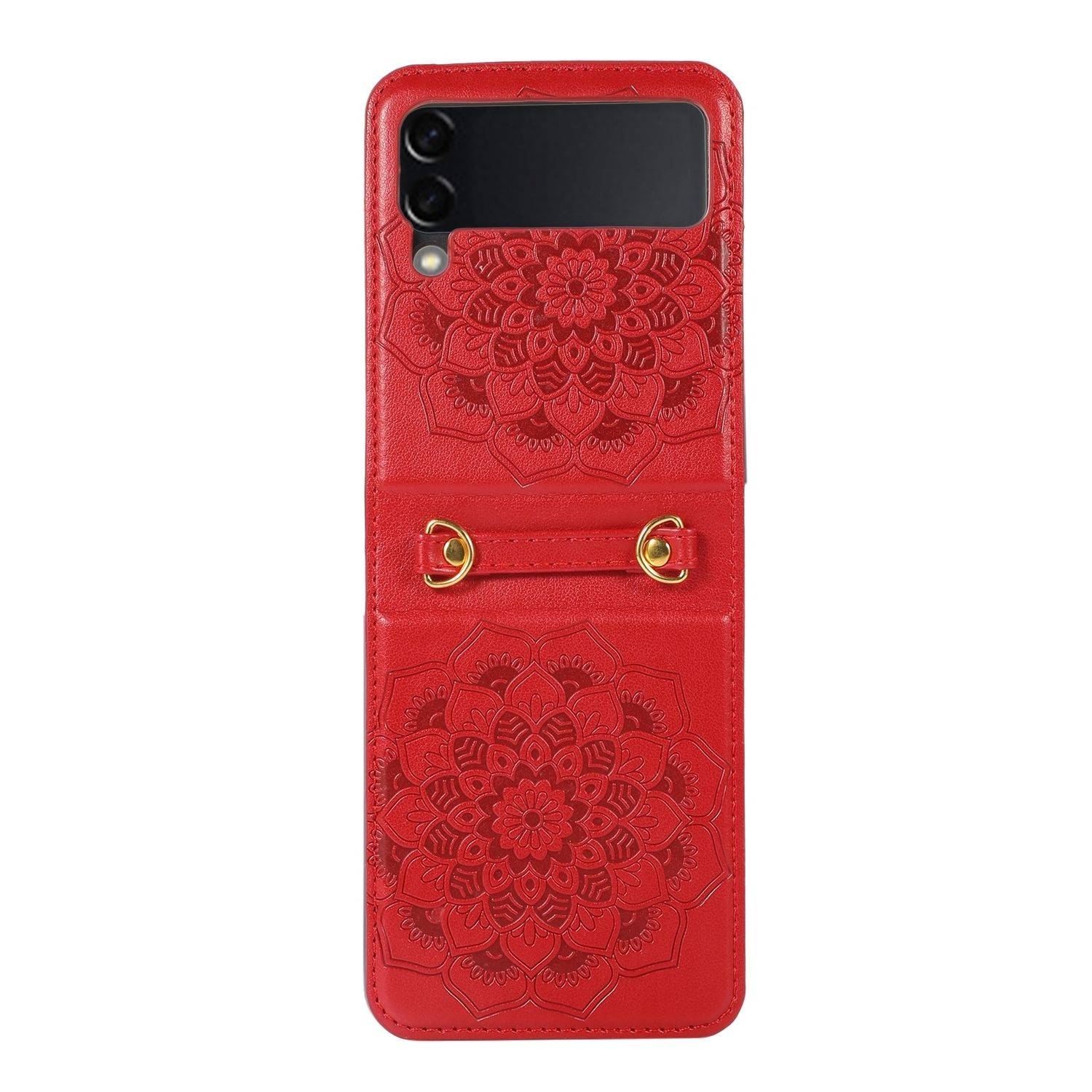 Für Samsung Galaxy Z Flip7 FE / Flip6 5G Mandala Design TPU / Kunstleder Hülle