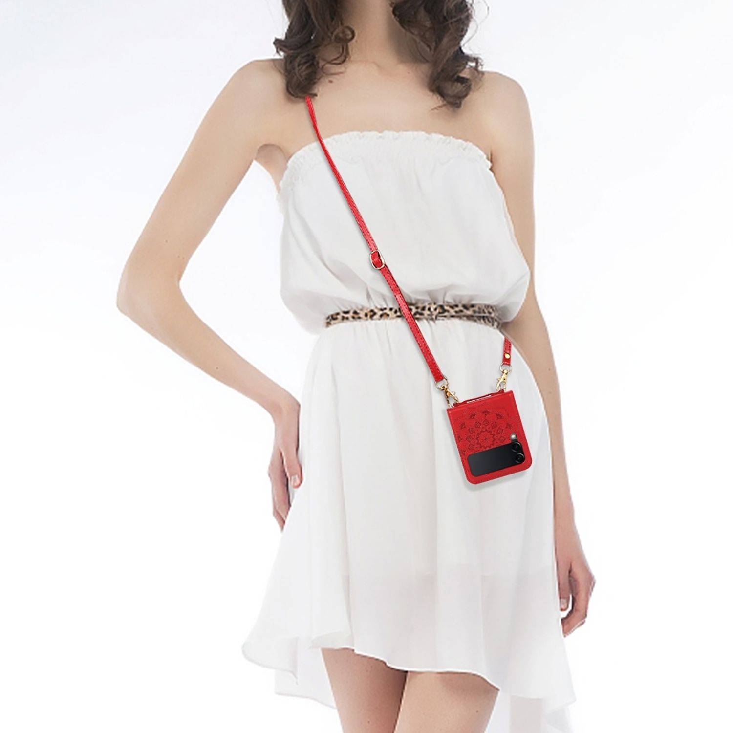 Für Samsung Galaxy Z Flip6 Mandala Design TPU Schutz Hülle Cover Rot