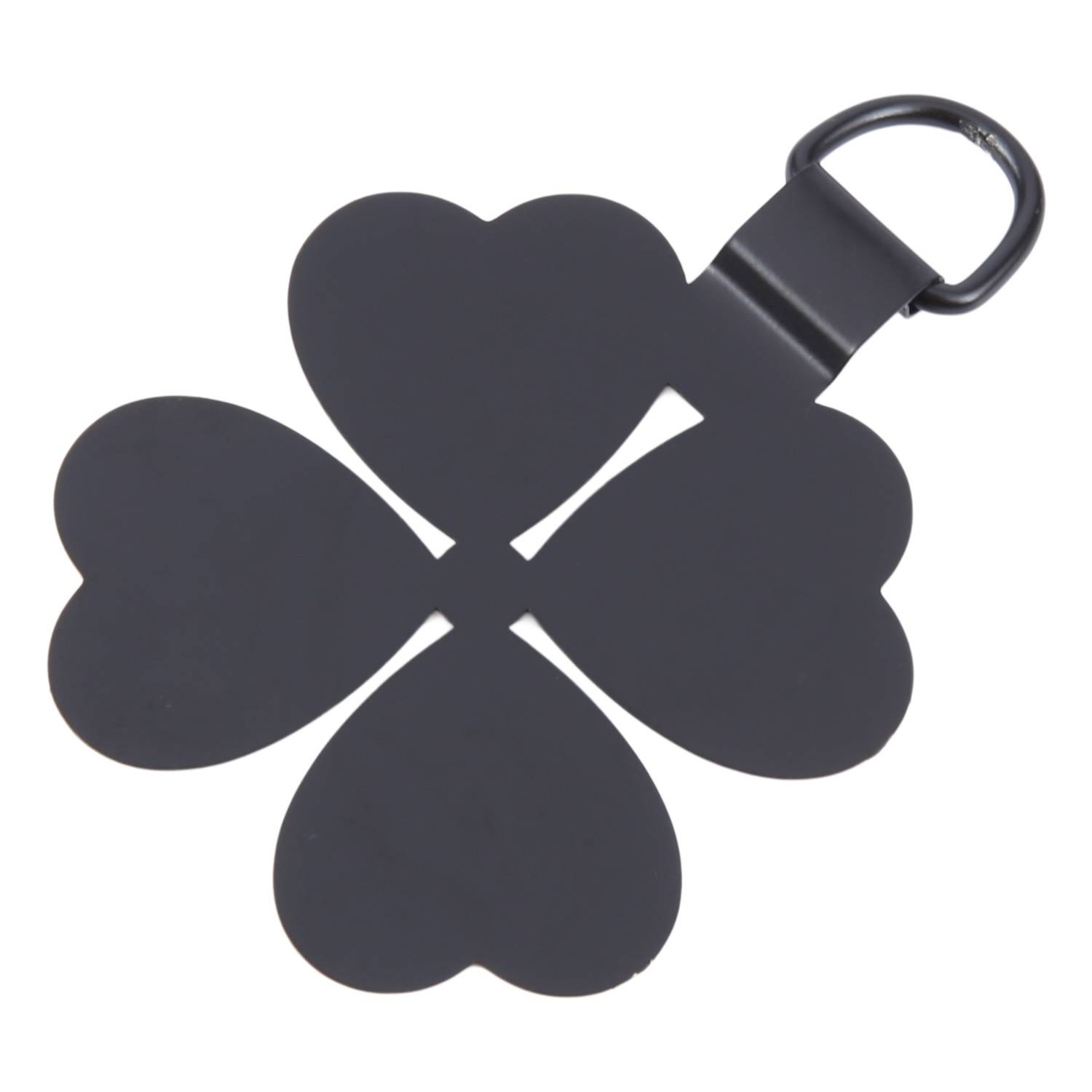 Für Smartphones Vierblättriger Metall Lanyard Befestigungsring Schwarz