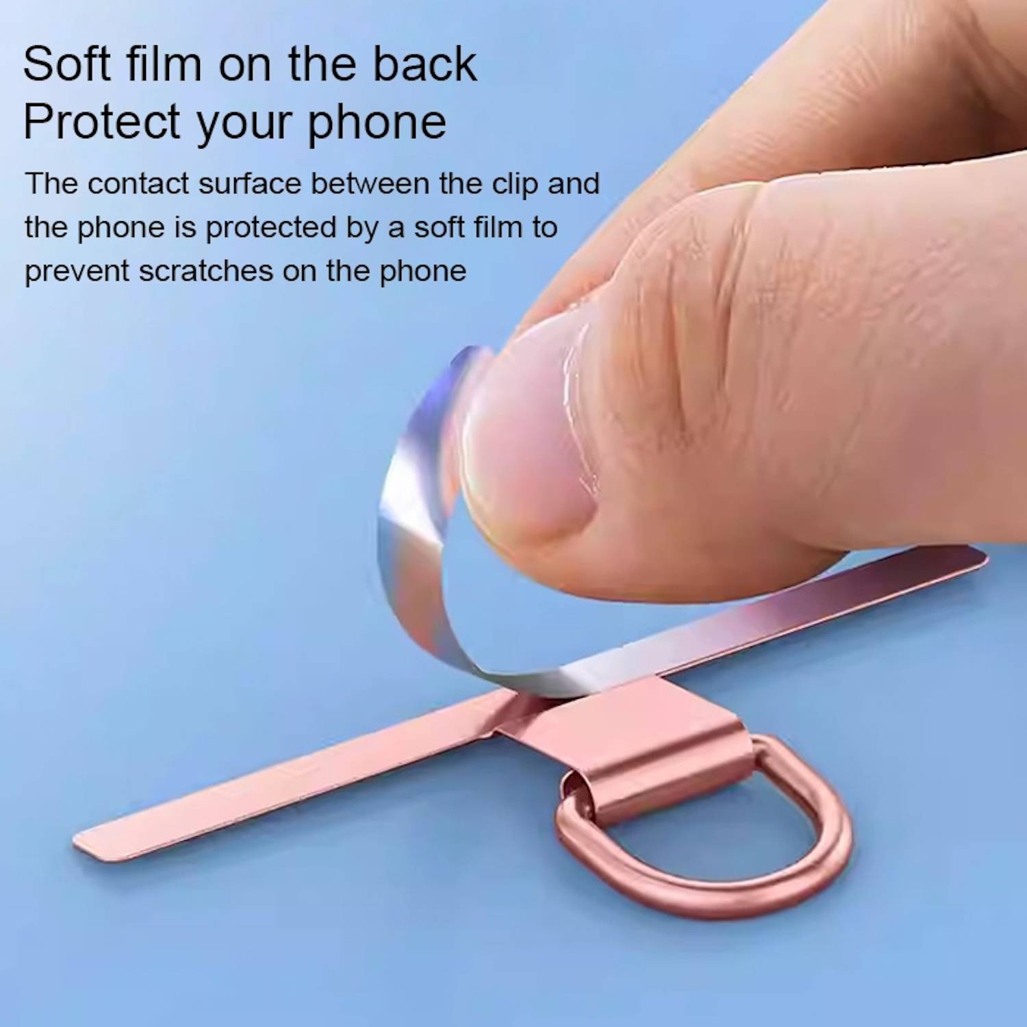 Für Smartphones T Form Design Metall Lanyard Befestigungsring Schwarz