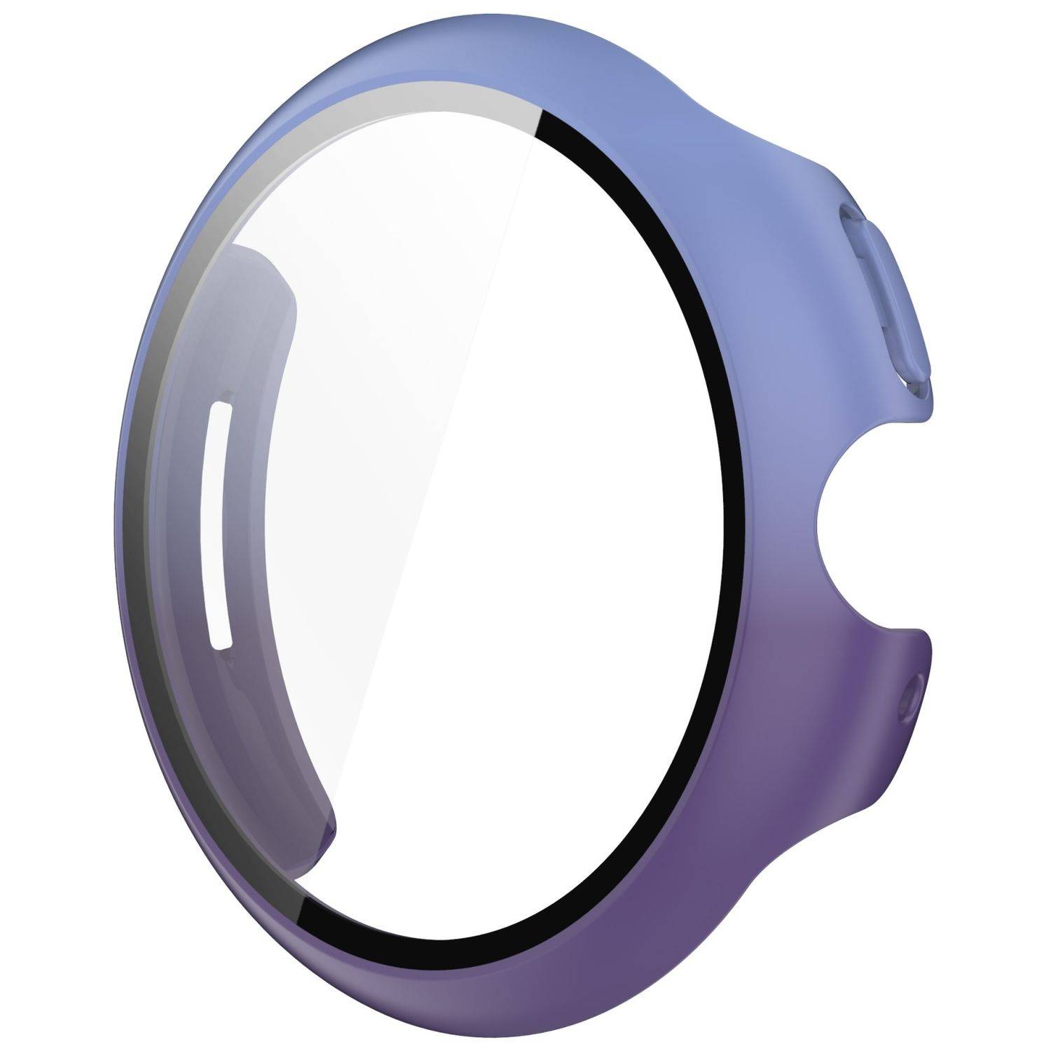 Für Google Pixel Watch 3 45mm Kunststoff Hülle + Hart Glas Blau / Lila