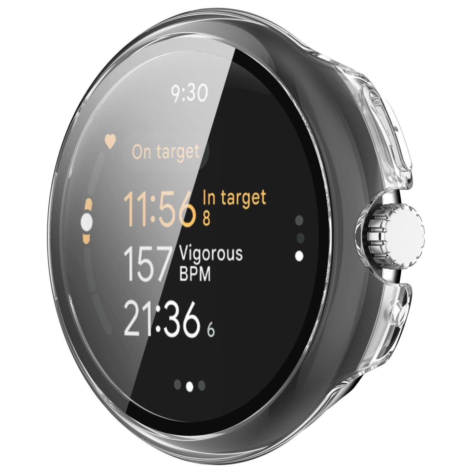 Für Google Pixel Watch 3 45mm Kunststoff Hülle + Hart Glas Transparent