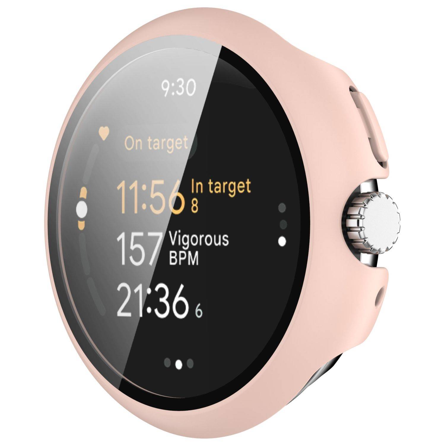 Für Google Pixel Watch 3 41mm / 2 / 1 PC Hülle + H9 Hart Glas Pink