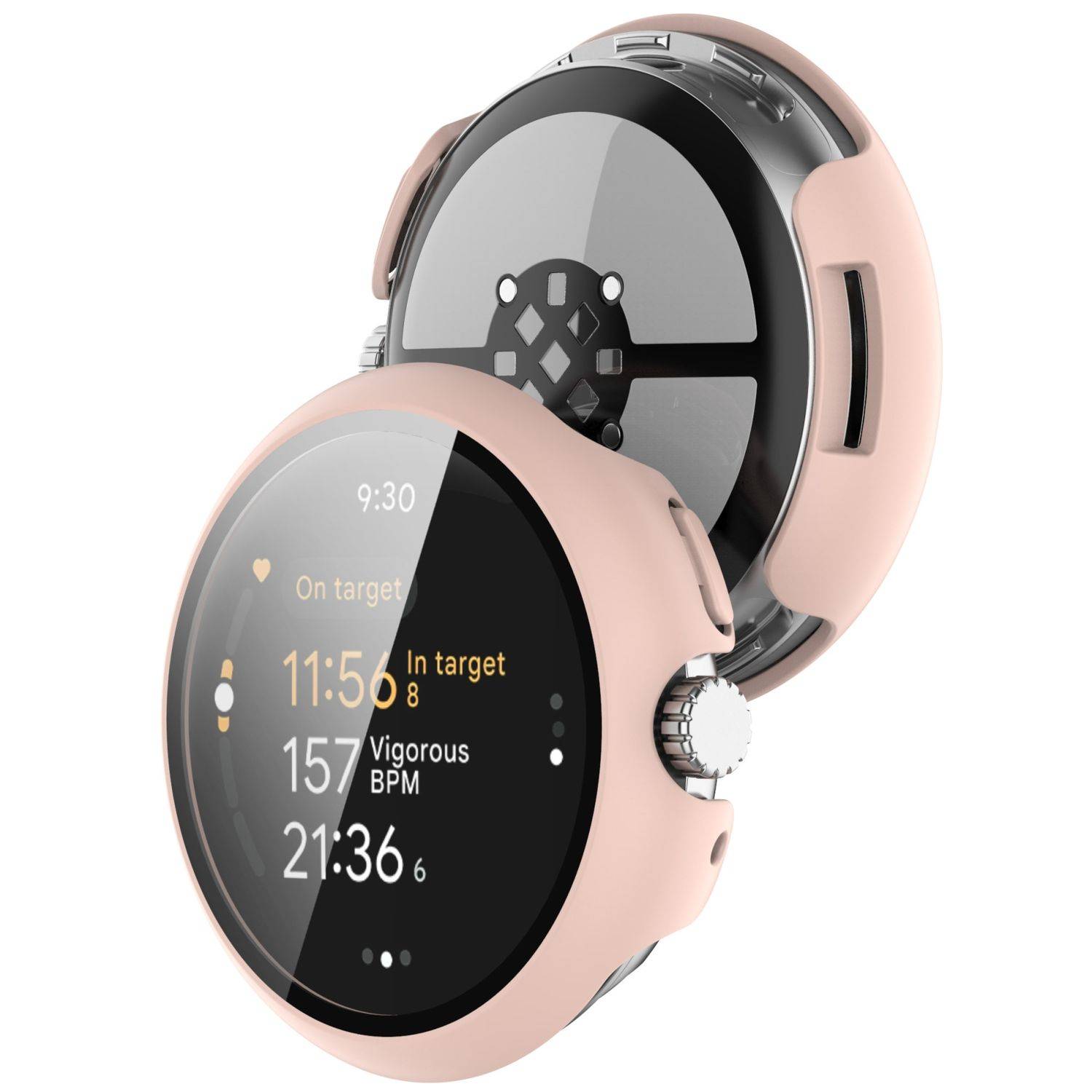 Für Google Pixel Watch 3 41mm / 2 / 1 PC Hülle + H9 Hart Glas Pink