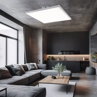 LED Aufbauleuchte satiniert quadratisch Deckenpanel nickel-matt Deckenleuchte Aufbaulampe Modern, Metall, 24W 1970Lm warmweiß, LxBxH 30x30x5,5 cm LED Aufbauleuchte satiniert quadratisch Deckenpanel nickel-matt Deckenleuchte Aufbaulampe Modern, Metall, 24W 1970Lm warmweiß, LxBxH 30x30x5,5 cm