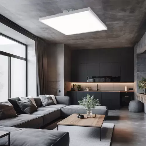 LED Aufbauleuchte satiniert quadratisch Deckenpanel nickel-matt Deckenleuchte Aufbaulampe Modern, Metall, 24W 1970Lm warmweiß, LxBxH 30x30x5,5 cm LED Aufbauleuchte satiniert quadratisch Deckenpanel nickel-matt Deckenleuchte Aufbaulampe Modern, Metall, 24W 1970Lm warmweiß, LxBxH 30x30x5,5 cm