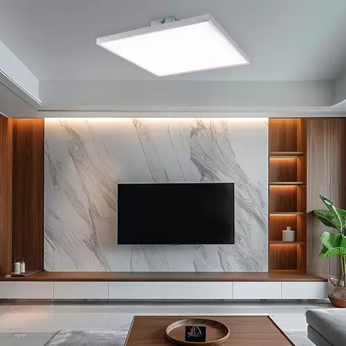 LED Aufbauleuchte satiniert quadratisch Deckenpanel nickel-matt Deckenleuchte Aufbaulampe Modern, Metall, 24W 1970Lm warmweiß, LxBxH 30x30x5,5 cm LED Aufbauleuchte satiniert quadratisch Deckenpanel nickel-matt Deckenleuchte Aufbaulampe Modern, Metall, 24W 1970Lm warmweiß, LxBxH 30x30x5,5 cm