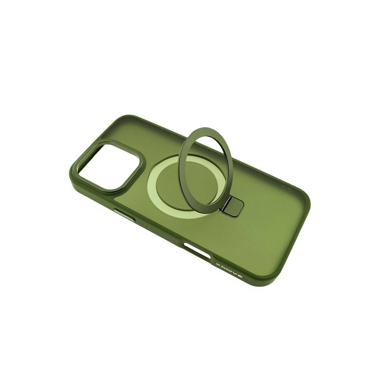 MagSafe Smartphone Hülle Bumper mit Ringhalter - Matte Oberfläche für eleganten Schutz iPhone 16 Pro Grün
