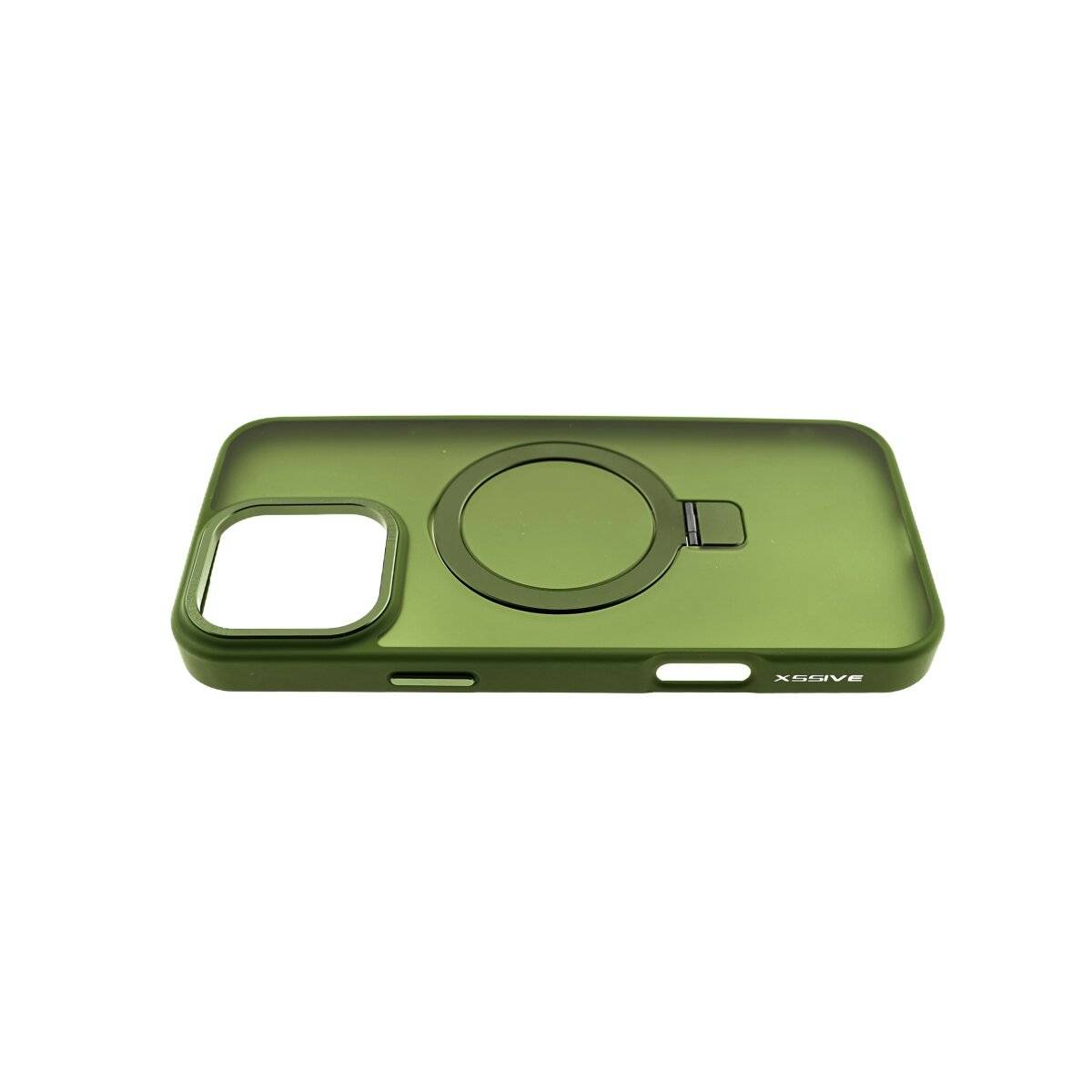 MagSafe Smartphone Hülle Bumper mit Ringhalter - Matte Oberfläche für eleganten Schutz iPhone 16 Grün