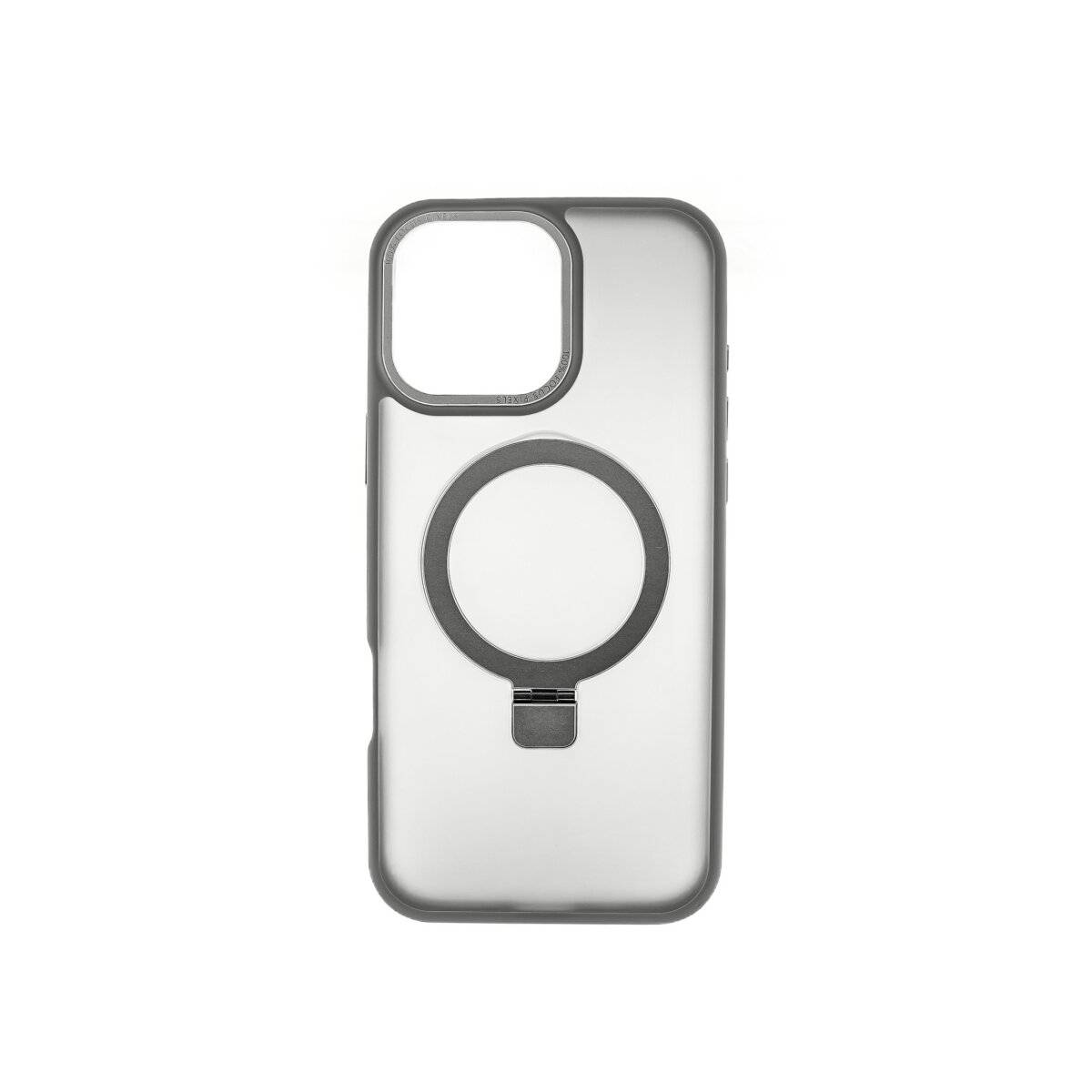 MagSafe Smartphone Hülle Bumper mit Ringhalter - Matte Oberfläche für eleganten Schutz iPhone 16 Pro Grau