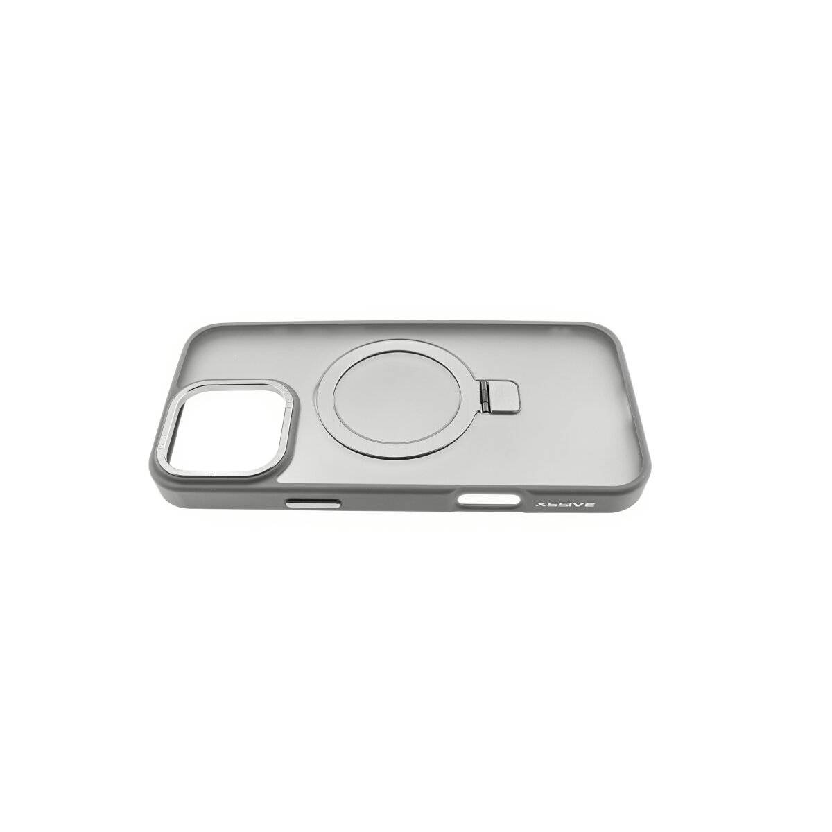 MagSafe Smartphone Hülle Bumper mit Ringhalter - Matte Oberfläche für eleganten Schutz iPhone 16 Grau