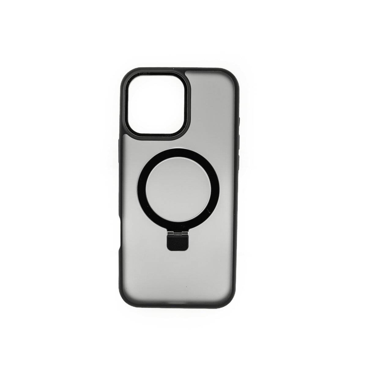 MagSafe Smartphone Hülle Bumper mit Ringhalter - Matte Oberfläche für eleganten Schutz iPhone 16 Pro Max Schwarz