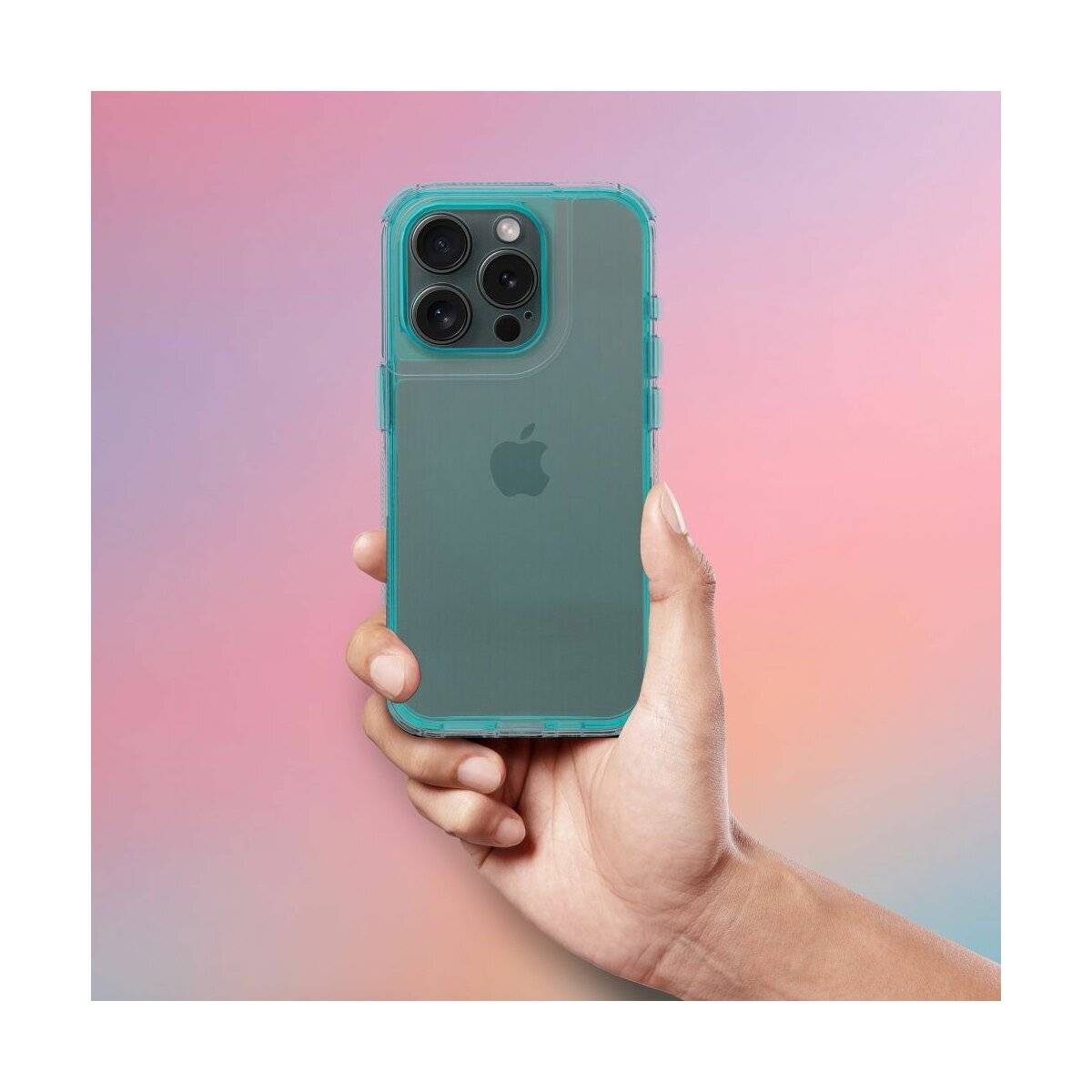 Matrix Clear Case Handyhülle kompatibel mit iPhone 16 Mintgrün