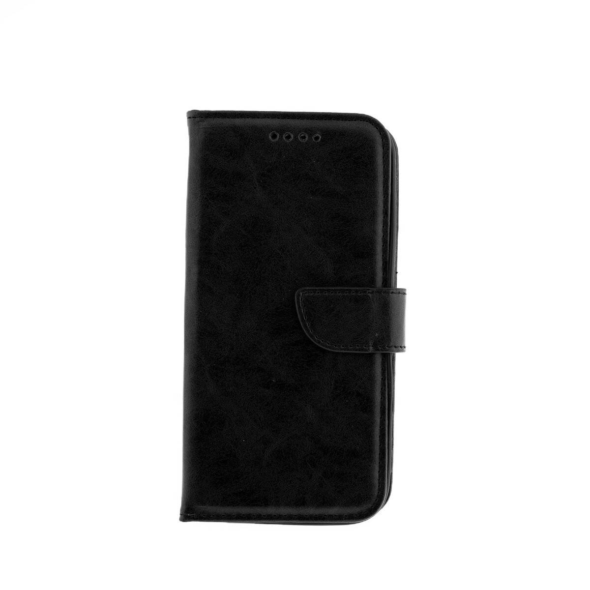 Elegante Buchtasche  Klapphülle aus Kunstleder mit integriertem Kameraschutz iPhone 16 Schwarz
