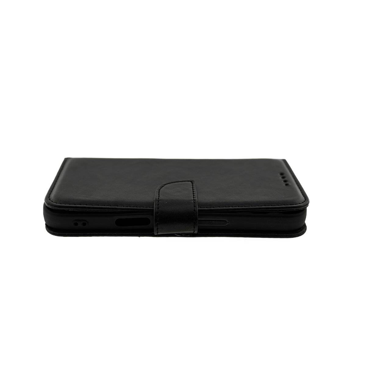 Elegante Buchtasche  Klapphülle aus Kunstleder mit integriertem Kameraschutz iPhone 16 Schwarz