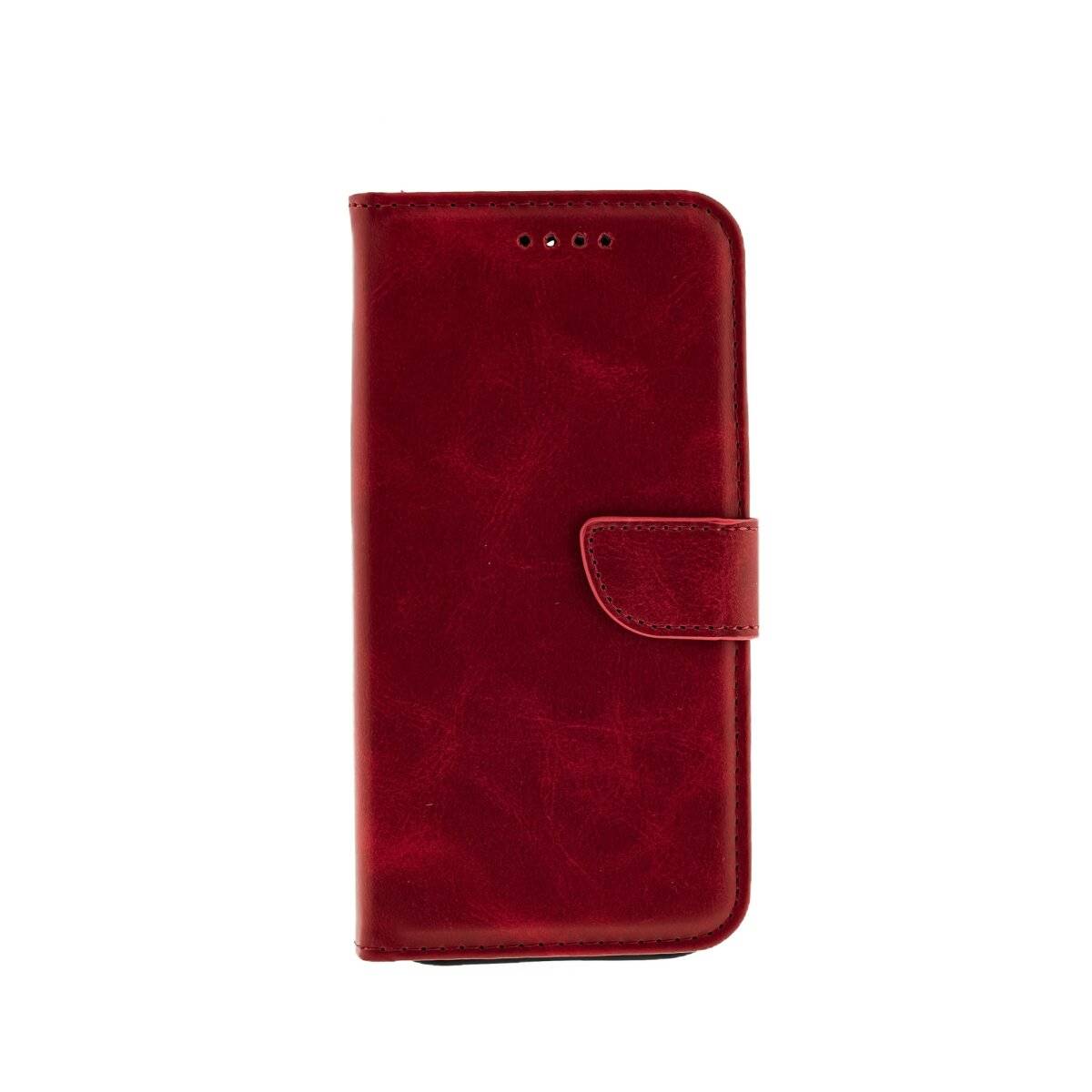 Elegante Buchtasche  Klapphülle aus Kunstleder mit integriertem Kameraschutz iPhone 16 Rot