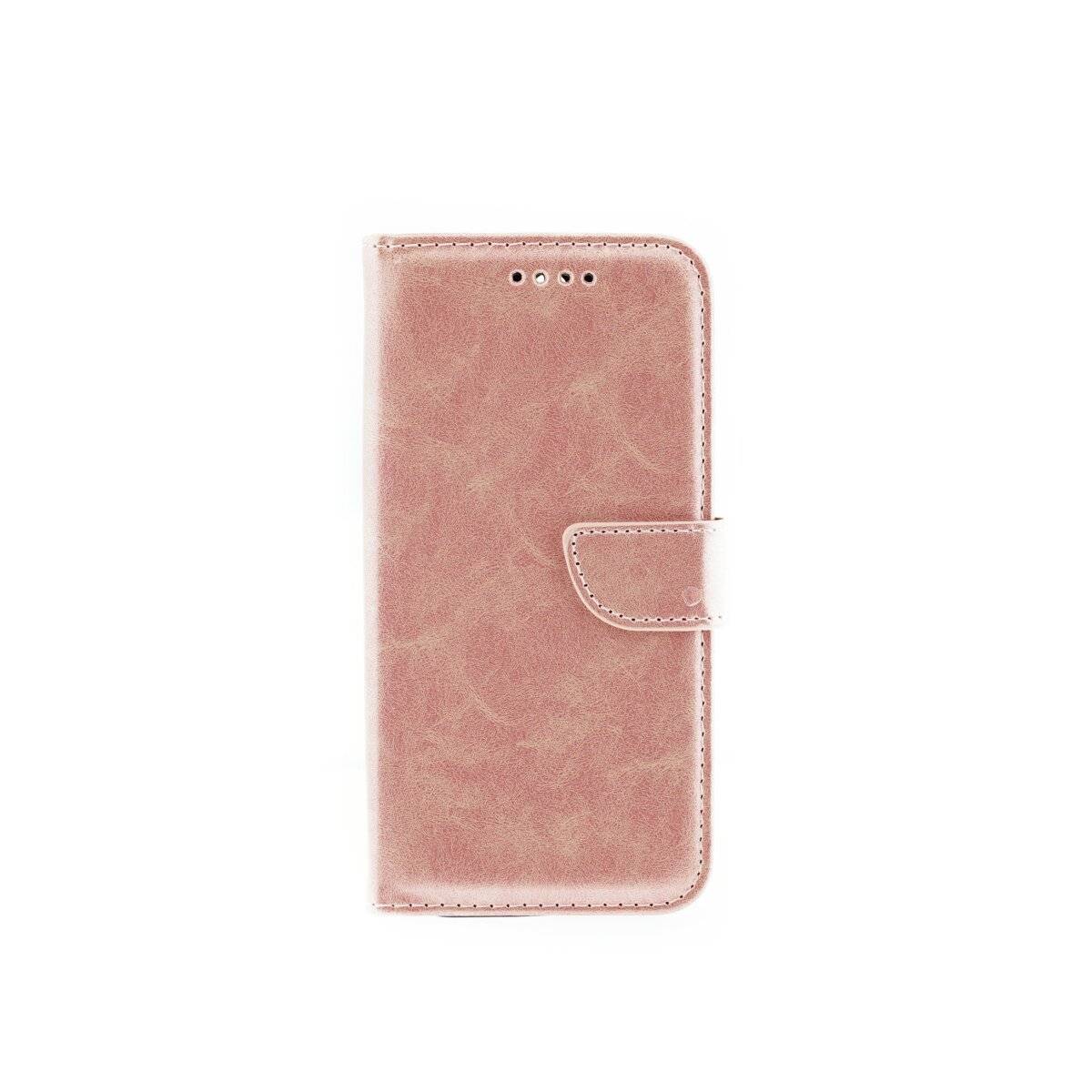 Elegante Buchtasche  Klapphülle aus Kunstleder mit integriertem Kameraschutz iPhone 16 Rosegold