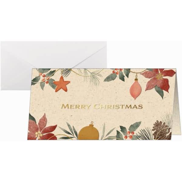 Weihnachtskarte DL 240g 10+10 Stück Christmas Art Goldprägung