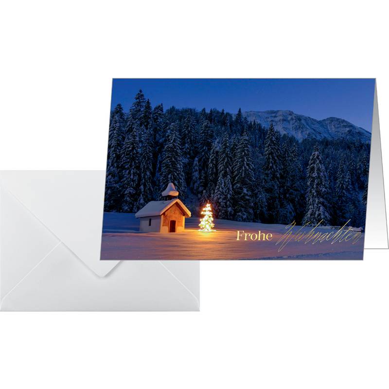 sigel Weihnachtskarte "Christmas Chapel", A6 quer (A5)