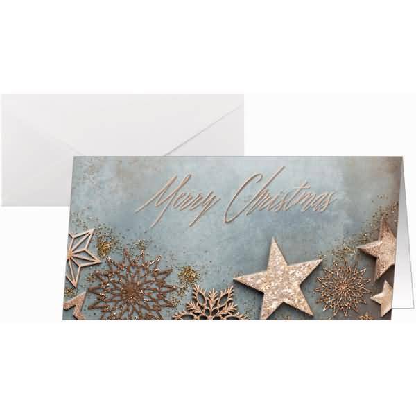 Weihnachtskarte DL 210g 10+10 Stück Glamorous Christmas Kupferprägung