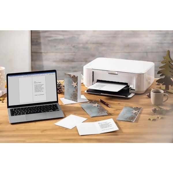 Weihnachtskarte DL 210g 10+10 Stück Glamorous Christmas Kupferprägung